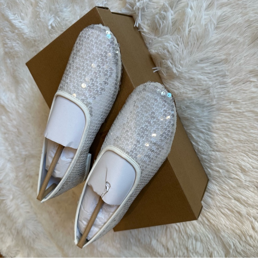 Steve Madden White Sequin Ballet Flats - Picture 9 of 12